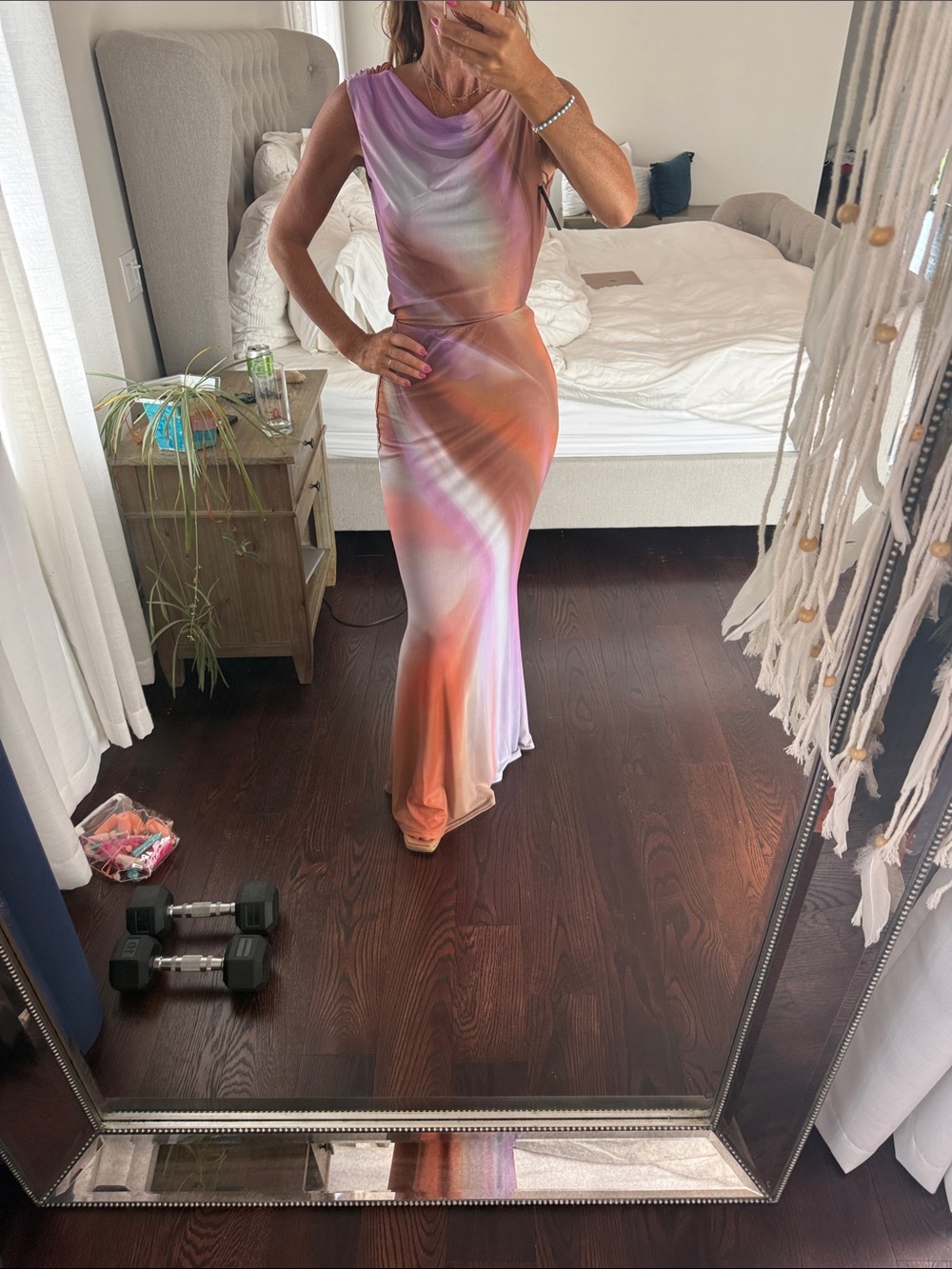Brand new AFRM Sleeveless Ombre top and skirt in Pink and Orange